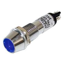 Sinaleiro Redondo 8mm 12V Azul Metaltex