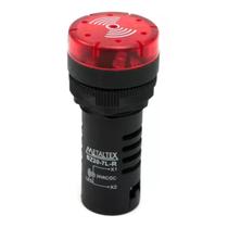 Sinaleiro Sonoro 22mm Led 24Vca/CC Vermelho - Metaltex