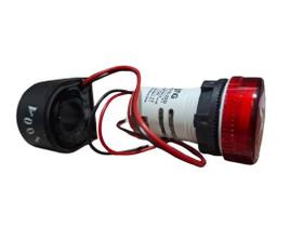 SINALEIRO VOLT. E AMPER. - FURO Ø 22,5mm - ZAD16-22DR - 50~500Vca e 0~100A - VERMELHO