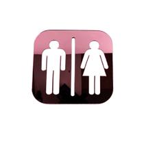 Sinalização Banheiro Unissex Quadrada Acrilico Rose 20cm Sinalização Banheiro Unissex Quadrada Acrilico Rose 20cm