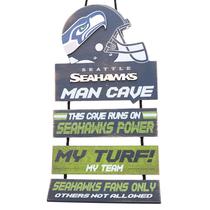 Sinalização FOCO NFL Seattle Seahawks Placa de madeira Man Cave Design