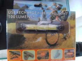 Sinalizador de bicicleta USB Head light 100 lumens