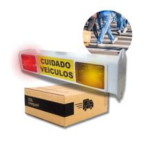 Sinalizador de Garagem BRANCO em LED BIVOLT Entrada e Saída de Veículos Com Alerta BIP Sonoro e Visual com FOTOCELULA - GKS