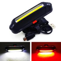 Sinalizador Farol Traseira Luz Led Bicicleta Para Guidão Bike Mochila Reforçada - XM31306