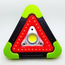 Sinalizador Lanterna Triangulo Led Luz Branca e Vermelha Recarregável USB e Luz Solar HB6609