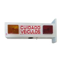 Sinalizador Luminoso Lateral para Garagem com Bip Bivolt Base Branco - Troller Eletrônica