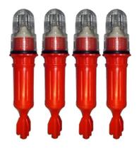 Sinalizador Náutico Em Led Luz Branca Redes E Pesca kit 4