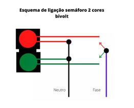 Sinalizador Semaforo 37 Led 160 Mm Verde Vermelho 110 - 220v Sinalizador Semaforo 37 Led 160 Mm Verde Vermelho 110 - 220v
