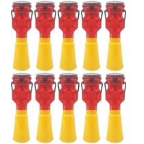 Sinalizador Solar Viario Cone Kit 10 Uni Iluminaçao Rua Rodovia Estrada Chuva Evita Acidentes Estacionamento Segurança