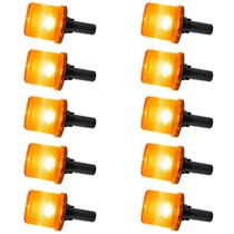 Sinalizador Solar Viario Kit 10 Uni Cone Sinalizacao Transito Obra Rodovia Emergencia Acidente Seguranca Pista