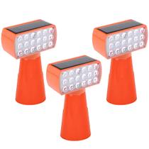 Sinalizador Solar Viario Kit 3 Duas Cores Cone Seguranca Alerta Noturna Obra Rodovia Alerta Estrada Avenida Transito