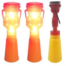 Sinalizador Solar Viario Kit 3 Uni Sinalizaço Rodovia Iluminaçao Estrada Rua Pista Segurança Evita Acidentes Obra Chuva Transito