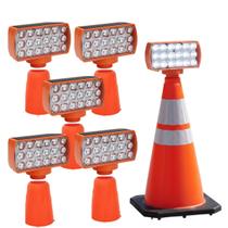 Sinalizador Solar Viario Kit 5 Duas Cores Cone Seguranca Alerta Noturna Obra Rodovia Alerta Estrada Avenida Transito