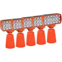 Sinalizador Solar Viario Kit 5 Duas Cores Cone Seguranca Noturna Obra Alerta Emergencia Rodovia Estrada Transito
