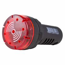 Sinalizador Sonoro Led 12Vcc Bz20-9L-R 22Mm Vermelho Metaltex