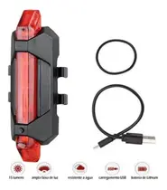 Sinalizador Traseiro para bicicleta recarregável USB com 5 leds Sinalizador Traseiro para bicicleta recarregável USB com 5 leds