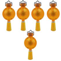 Sinalizador Viaria Solar Kit 5 Uni Luz Sinalizaçao Rodovia Estrada Pista Rua Iluminaçao Segurannça Obra Evita Acidentes Chuva