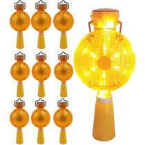 Sinalizador Viario Solar Cone Kit 10 Uni Sinalizaçao Segurança Luz Led Iluminaçao Evita Acidente Rodovia Iluminaçao