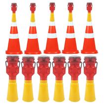 Sinalizador Viario Solar Cone Kit 11 Uni Estrada Rua Rodovia Iluminaçao Segurnaça Chuva Evita Acidentes Estacionamento Baliza Obra