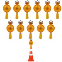 Sinalizador Viario Solar Cone Kit 11 Uni Sinalizaçao Estrada Rua Avenida Rodovia Obra Pista Evita Acidente Segurança Chuva