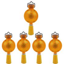 Sinalizador Viario Solar Cone Kit 5 Uni Sinalizaçao Segurança Iluminaçao Rua Rodovia Estrada Obra Fiscalizaçao Evita Acidentes