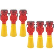 Sinalizador Viario Solar Cone Sinalizaçao Kit 6 Uni Estrada Rodovia Rua Pista Iluminaçao Evita Acidentes Chuva Segurança