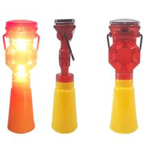 Sinalizador Viario Solar Kit 3 Uni Iluminaçao Estrada Rua Rodovia Pista Sinalizaçao Evita Acidentes Obra Chuva Transito Segurança