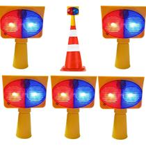 Sinalizador Viario Solar Kit 5 Duas Cores Estrada Alerta Transito Atençao Iluminaçao Acidente Sinalizador Viario Solar Kit 5 Duas Cores Estrada Alerta Transito Atençao Iluminaçao Acidente
