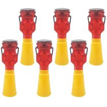 Sinalizador Viario Solar Kit 6 Uni Cone Rodovia Rua Estrada Iluminaçao Evita Acidentes Segurança Chuva Estacionamento Manobra Baliza