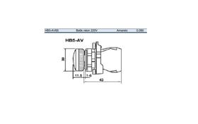 Sinalizadores com alimentação direta com lâmpada Ba9s HB5-AV65 VERDE BHS Sinalizadores com alimentação direta com lâmpada Ba9s HB5-AV65 VERDE BHS