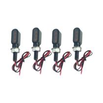 Sinalizadores LED Âmbar Para Motocicletas, Lâmpada Indicadora De 8mm Para Kawasaki Yamaha Cafe Racer