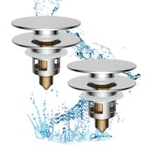 Sink Stopper Hibbent, pacote com 2 unidades, latão, antientupimento, cromado Sink Stopper Hibbent, pacote com 2 unidades, latão, antientupimento, cromado