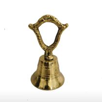 sino campainha liso de mão mesa 13 cm bronze decoração - MardMetais