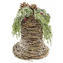 Sino de Madeira 21x15cm Aramado C/ramos Verde Cim Ca3944