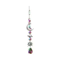 Sino De Vento Cristalino Lua Sol Com Prisma De Diamante E Apanhador De Sonhos Arco-Íris Para