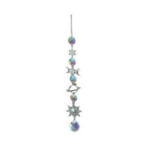 Sino De Vento De Cristal Lua Sol Apanhador Prisma De Diamante Pingente Arco-íris Decoração De Jardim