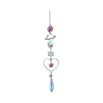 Sino De Vento De Cristal Lua Sol Coletor Diamante Prismas Arco-íris Pingente Decoração De Jardim