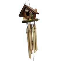 Sino dos Ventos Bambu Casinha de Passarinho 80cm Artesanal