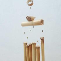 Sino dos Ventos de Bambu - Modelo Passarinho - Lojinha Uai