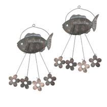 Sino dos Ventos Peixe Flores Kit 2 Unidades Jardim Varanda Quintal Enfeite Som Suave Relaxante Decoraçao Ambiente Externo Sino dos Ventos Peixe Flores Kit 2 Unidades Jardim Varanda Quintal Enfeite Som Suave Relaxante Decoraçao Ambiente Externo