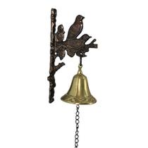 sino em bronze decorado suporte passarinho em alumínio casa parede