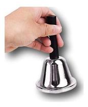 Sino Sineta De Mão Papai Noel Cromado Campainha 12x6,5cm