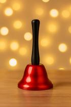 Sino Sineta Do Papai Noel De Metal E Madeira 13 Cm