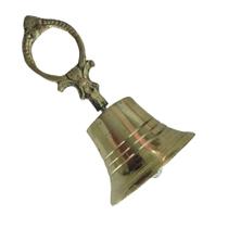 Sino Sineta Metal Latão Dourado Polido Rústico 12cm