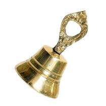 Sino Sineta Metal Latão Dourado Polido Rústico 9cm