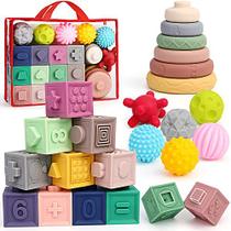 SINOMARS 24pcs Brinquedos do bebê 6-12 meses, Montessori Brinquedos para