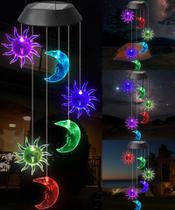 Sinos de vento solar DOUBLEZHE que mudam a cor do sol e da lua