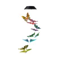 Sinos De Vento Solares Que Mudam De Cor Para Exterior, Impermeáveis, Com Luzes De Libélula E