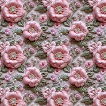 Sintético Doll Flores Rosa e Perolas Sintético Doll Flores Rosa e Perolas