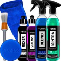 Sintra Blend V floc e Rexer Vonixx Limpeza Bactericida Cera Carnauba Shampoo Concentrado Neutro Revitalizador de Pneus
